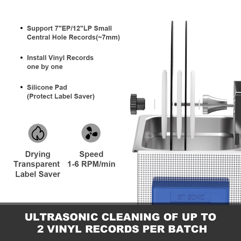 WEWU ROUNDS 12" LP 7" EP Vinyl Records Bracket for 6L Ultrasonic Cleaner Simple Version(No Ultrasonic Cleaner) - Image 4